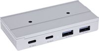 InLine magnetische USB hub (USB-A/USB-C) | 2x USB-C + 2x USB-A | USB3.1 10 Gbps | aluminium | 1,5 meter