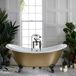 Hudson Reed Baignoire îlot avec deux dossiers Classique 175cm x 73cm - Or métallisé avec pieds de baignoire noirs | Oxford