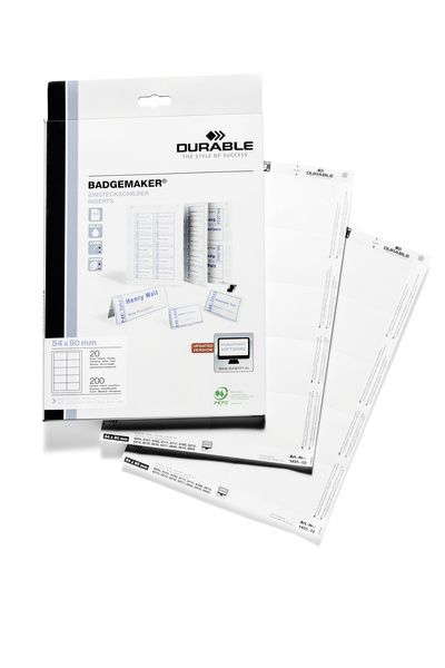 Durable 1455-02 - Niet-klevende labels - wit