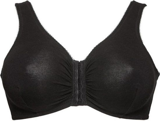 Plaisir Unique Niet Voorgevormde Beha Zonder Beugel Met Voorsluiting Zwart E/F90