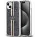 Guess GUHCP15MH4PSEGK hoes voor iPhone 15 Plus/14 Plus 6,7 inch zwart IML 4G gouden strepen harde hoes