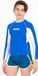 Seac RAA Long Evo Kid rashguard à manches longues pour enfants - Haut de natation et de plongée avec tuba anti-UV - Blanc/bleu - S