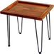 MODENUIT Table basse - Bois massif et pieds en métal - Naturel - 55,5x45x53 cm