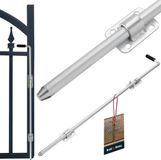 KOTARBAU® Grondgrendel Verzinkt, Staal, Bodemschuif, 800mm, Zilver, Deurslot, Grendel, Staartgrendel, Valgrendel, met Handgreep voor Tuinpoort
