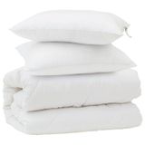 VidaXL Dekbedset met kussen 3 st wit microvezel