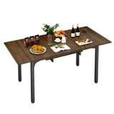 Puluomis - Uitschuifbare eettafel - 110–149 x 70 cm - Keukentafel - met metalen poten - Rechthoekig tafelblad voor 4–6 personen - bruin