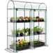 Jardin Serre 3 étagères PVC Acier Transparent 2 portes