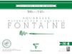Clairefontaine 975508C Vierzijdig Gelijmd Blok Fontaine - 20 Vellen Wit Aquarelpapier 100% Katoen Grove Korrel (Torchon) Professionele Kwaliteit 31x41 cm 300g