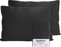Komfortec Set van 2 Premium Jersey Kussenslopen 40x60 cm - Superzachte Kussenhoes – 100% Katoen – 150 g/m² - Zwart