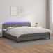 Maison Exclusive - Lit boxspring avec matelas et éclairage LED, gris, 200x200 cm, similicuir