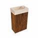 Saniclass Holz Atelier Toiletmeubelset - 40x60.5cm - 1 deur - fontein travertine - kraangat rechts - walnut pure