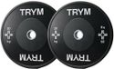 TRYM Set de disques de pare-chocs - Lot - 40 kg - 2 x 20 kg - Disques d'haltères - 50 mm - Noir