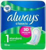 Merkloos / Sans marque Always Classic - Maandverband - Standaard - 3D Bescherming - 10 Maandverbandjes