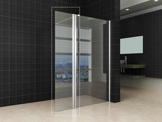 Wiesbaden Douchewand Miami 40x200cm - Antikalk Helder Glas Chroom Scharnierprofiel 10mm