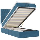 VidaXL Lit coffre avec matelas et LED 90x200cm Velours Bleu foncé