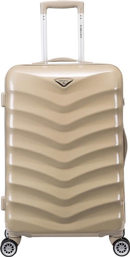 Decent EXCLUSIVO-ONE Middelmaat koffer 67x43x26 – Reiskoffer met wielen - Lichtgewicht koffer – Reiskoffer midden - Veilig TSA Cijferslot – Champagne