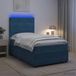 vidaXL lit plateforme avec matelas, bleu, 120 x 190 cm, velours