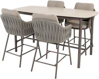 4 Seasons Outdoor High dining set Manolo 180x90x90 met 4x Cannes stoel