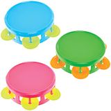 Baker Ross FX876 Mini Tamboerijnen - Set van 6, Klein Muzikaal Speelgoed voor Kinderfeestjes
