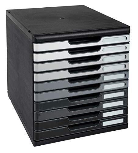 Exacompta Modulo ordner 10 tiroirs Noir/Nuances de Gris Glossy