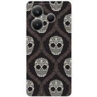Xiaomi Bedrukt siliconen hoesje compatibel met Xiaomi Redmi Note 14 5G Floral skull