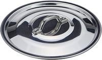 Agnelli Pentole FAMA2916 plat deksel met handvat, rand en brug, zware uitvoering van BLTF-aluminium, gepolijst zilver, 60 cm