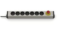 Ehmann 0819x00072033 Aluminium stekkerdoos 7-voudig met 16A noodstopschakelaar, voor tweepolige uitschakeling van de potten