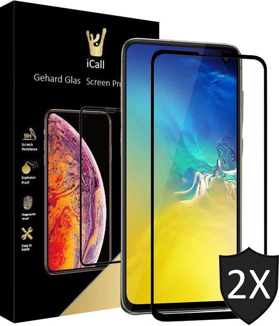 iCall 2x Samsung Galaxy S10e Screenprotector Glazen Gehard Full Screen Cover