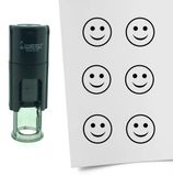 CombiCraft Stempel Smiley Gelukkig 10mm rond - zwarte inkt