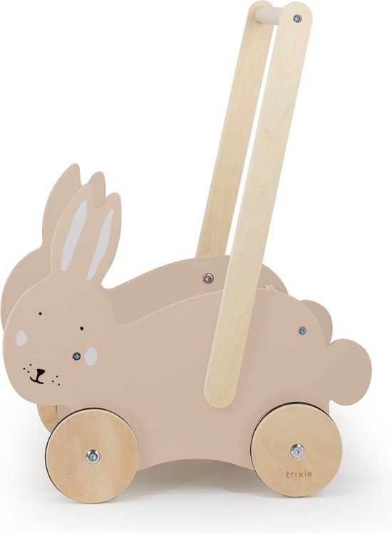Trixie Houten Loopwagen Mrs. Rabbit - Babywalker - Roze - Hout - 1,5+ jaar