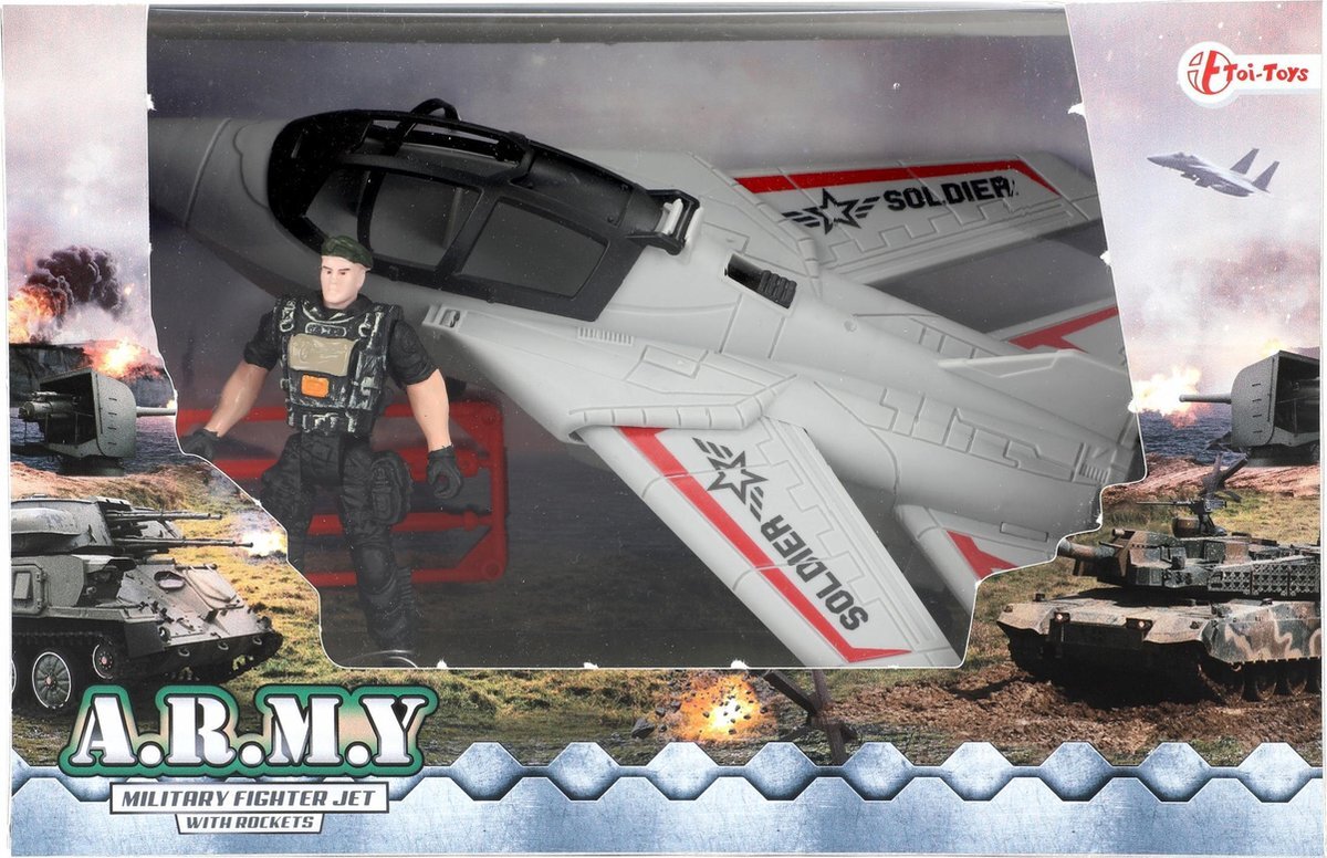 Toi Toys Toi-toys Militaire Speelset Vliegtuig Bruin