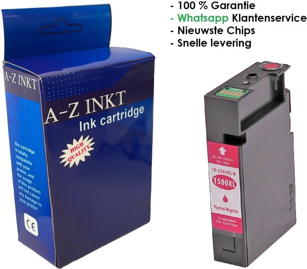 AtotZinkt Huismerk inktcartridge voor Canon | PGI-1500 M XL Magenta voor Canon Maxify MB2050, MB2150, MB2350, MB2750 en MB2755