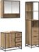 vidaXL Meuble de salle de bain 3 pièces Artisan Chêne Bois d'ingénierie