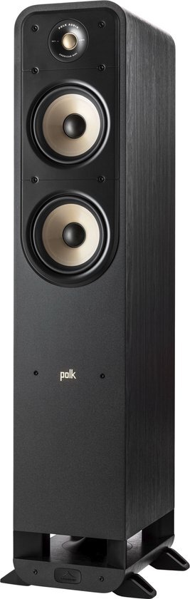 Polk Audio Signature Elite ES55 HiFi Vloerstaande Luidspreker met Hoge Resolutie voor Thuisbioscoop, Hi-Res-Gecertificeerde Speaker, Zuilluidspreker, Dolby Atmos en DTS: X Compatibel (1 Stuk) - Zwart