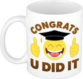 Bellatio Decorations Shoppartners Bv Geslaagd cadeau koffie en thee mok / drinkbeker - Congrats u did it - 300 ml - afgestudeerd kado