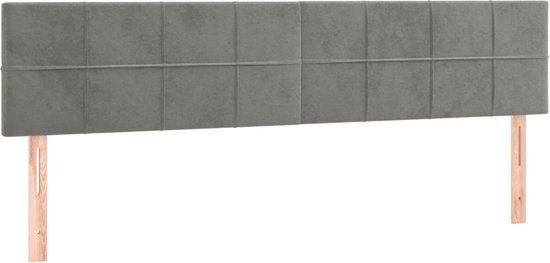 VidaXL Hoofdeind & Voeteind Lichtgrijs Polyester/Hout 2000 mm x 50 mm x 780-880 mm