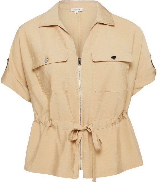 s.Oliver Curve s.Oliver Vrouwen Regular Fit Beige Viscose Blazer/Colbert