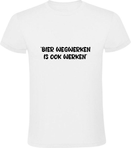Sol's Bier wegwerken is ook werken Heren T-shirt - 5XL - Wit