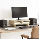 vidaXL - Monitorstandaard - 50x27x15 cm - bewerkt hout - sonoma eikenkleurig