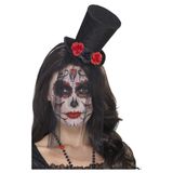 Smiffys Day of the Dead Mini Top Hat Headband