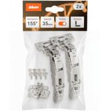 blum CLIP top BLUMOTION 155° grootopener I potscharnier 35 mm I soft-close opklapbaar I hoekaanslag 0 opligging voor uittrekbare lades I 35 mm pot vernikkeld I kastbeslagset