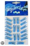 Party Time 20 mini knijpers blauw