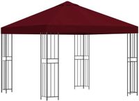 vidaXL Prieel 3 x 3 m Bordeauxrood Polyester en Staal 190 gsm