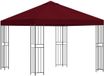 vidaXL Prieel 3 x 3 m Bordeauxrood Polyester en Staal 190 gsm