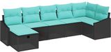 vidaXL Canapé avec coussin avec rangement Noir poly rotin