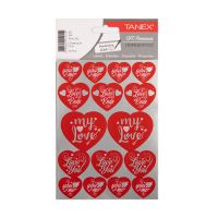Tanex Love Series stickers - Hearts Red (2 x 16 pieces)