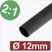 Quadrios 24CA267 Gaine thermorétractable sans colle noir 12 mm 6 mm Taux de retreint:2:1 Marchandise vendue au mètre