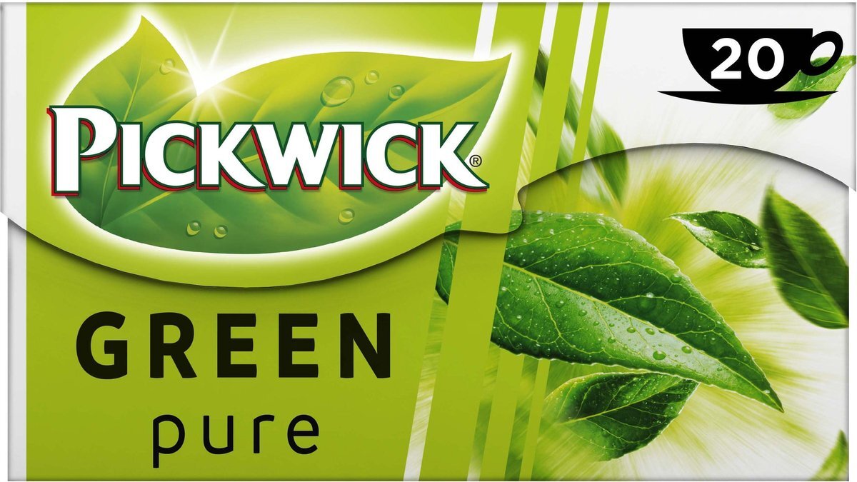 Pickwick Green Tea Pure - Pure Groene Thee - 240 Theezakjes - 100% Natuurlijk - 12 x 20 Zakjes