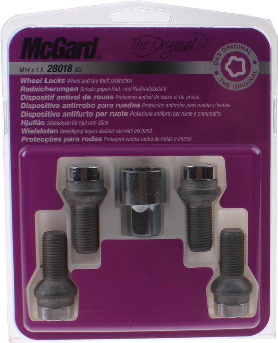 McGard Slotboutenset M14x1.50 - Bolkonisch - Lengte 26.7mm (17mm Kop