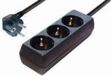 Universal Stekkerdoos met 3 contacten, zwart, 1.4 meter snoerlengte